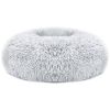 Pet Dog Bed Soft Warm Fleece Puppy Cat Bed Dog Cozy Nest Sofa Bed Cushion M Size - Gray - M