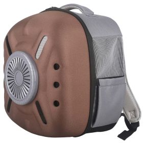 Pet Life 'Armor-Vent' External USB Powered Backpack with Built-in Cooling Fan - Brown