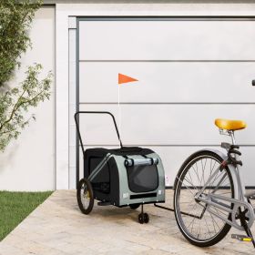Pet Bike Trailer Gray and Black Oxford Fabric and Iron - Gray
