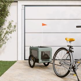 Pet Bike Trailer Gray and Black Oxford Fabric&Iron - Gray
