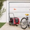 Pet Bike Trailer Red and Gray Oxford Fabric and Iron - Red