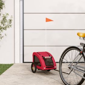 Pet Bike Trailer Red Oxford Fabric and Iron - Red