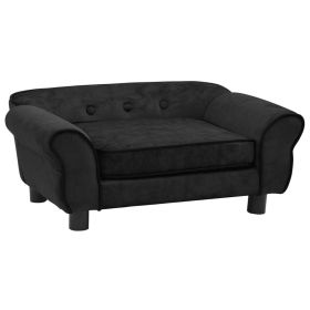 Dog Sofa Black 28.3"x17.7"x11.8" Plush - Black