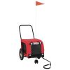 Pet Bike Trailer Red and Black Oxford Fabric and Iron - Red