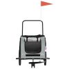 Pet Bike Trailer Gray and Black Oxford Fabric and Iron - Gray