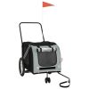 Pet Bike Trailer Gray and Black Oxford Fabric and Iron - Gray
