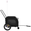 Pet Bike Trailer Black and Gray Oxford Fabric and Iron - Black