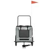 Pet Bike Trailer Black and Gray Oxford Fabric and Iron - Black