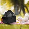 4 Wheels Pet Stroller Foldable Carrier Strolling Cart Travel Jogger Pet Stroller with Removable Liner Storage Basket for Dog Cat - Black