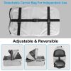 4 Wheels Pet Stroller Foldable Carrier Strolling Cart Travel Jogger Pet Stroller with Removable Liner Storage Basket for Dog Cat - Grey