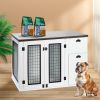 Furniture style dog cage, wooden dog cage, double door dog cage, side cabinet dog cage, Dog crate - as Pic