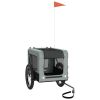 Pet Bike Trailer Gray and Black Oxford Fabric&Iron - Gray