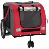 Pet Bike Trailer Red and Gray Oxford Fabric and Iron - Red
