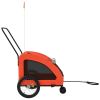 Pet Bike Trailer Orange and Gray Oxford Fabric and Iron - Orange