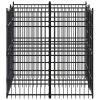 Outdoor Dog Kennel Steel 39.7 ft¬≤ - Black