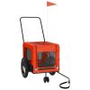 Pet Bike Trailer Orange and Black Oxford Fabric and Iron - Orange