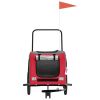 Pet Bike Trailer Red and Gray Oxford Fabric and Iron - Red
