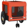 Pet Bike Trailer Orange and Black Oxford Fabric and Iron - Orange