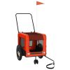 Pet Bike Trailer Orange and Black Oxford Fabric and Iron - Orange