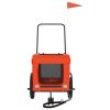 Pet Bike Trailer Orange and Black Oxford Fabric and Iron - Orange