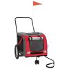 Pet Bike Trailer Red and Gray Oxford Fabric and Iron - Red