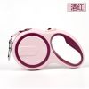Retractable Dog Leash; Dog Walking Leash for Medium Large Dogs up to 110lbs; One Button Break & Lock ; Heavy Duty No Tangle - pink - 5m