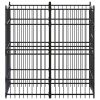 Outdoor Dog Kennel Steel 19.8 ft¬≤ - Black