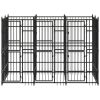 Outdoor Dog Kennel Steel 59.5 ft¬≤ - Black