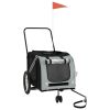 Pet Bike Trailer Gray and Black Oxford Fabric and Iron - Gray
