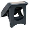 Folding 4-Step Dog Stairs Dark Gray - Gray