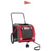 Pet Bike Trailer Red and Gray Oxford Fabric and Iron - Red