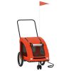 Pet Bike Trailer Orange and Gray Oxford Fabric and Iron - Orange