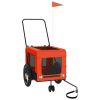 Pet Bike Trailer Orange and Black Oxford Fabric and Iron - Orange