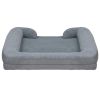 Pet Dog Bed Soft Warm Plush Puppy Cat Bed Cozy Nest Sofa Non-Slip Bed Cushion Mat Removable Washable Cover Waterproof Lining For Small Medium Dog - L