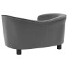 Dog Sofa Gray 27.2"x19.3"x15.7" Plush and Faux Leather - Grey