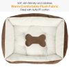 Pet Dog Bed Soft Warm Fleece Puppy Cat Bed Dog Cozy Nest Sofa Bed Cushion Mat S Size - S - Brown