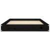 Dog Bed Black 36"x25.2"x3.5" Solid Wood Pine - Black