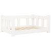 Dog Bed White 25.8"x19.9"x11" Solid Wood Pine - White