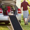 Foldable Wooden Dog Ramp for High Beds Non Slip Heights Adjustable Pet Cat Ramp for Couch Car SUV - L