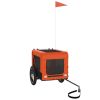 Pet Bike Trailer Orange and Black Oxford Fabric&Iron - Orange